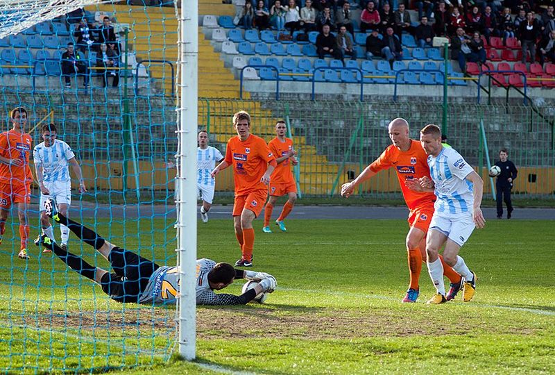 Bezbramkowym remisie zakończyło się spotkanie 25. kolejki pierwszej ligi pomiędzy Stomilem Olsztyn a Termalicą Bruk-Betem Nieciecza, fot. Artur Szczepański