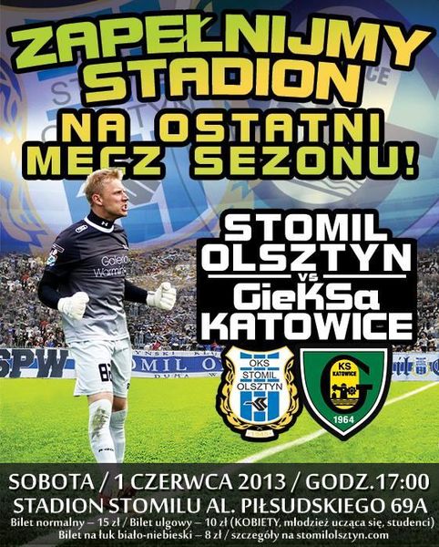 Stomil - GKS Katowice: Wszyscy Stomilowcy idą w sobotę na Łuk Biało-Niebieski