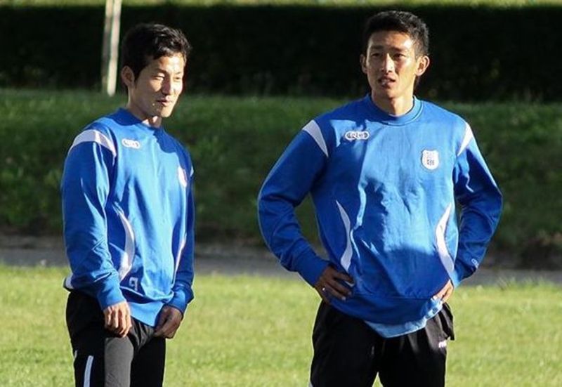 Japońscy piłkarze byli na testach w Stomilu, fot. Artur Szczepański