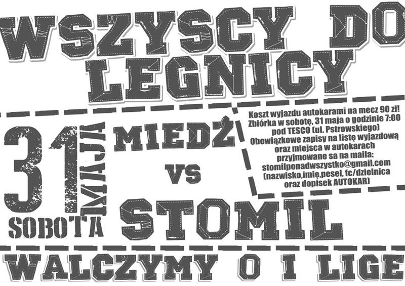 Plakat promujący wyjazd, fot. kibice.stomil.olsztyn.pl