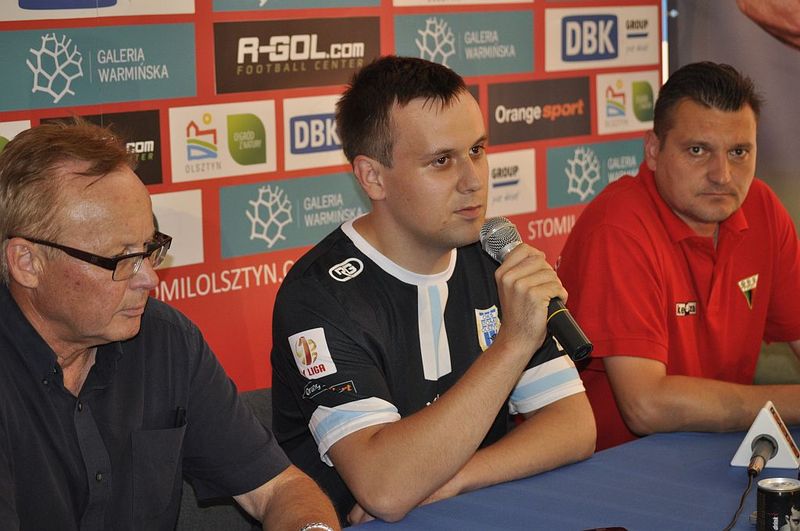 Konferencja prasowa po meczu Stomil Olsztyn - GKS Tychy, fot. Emil Marecki