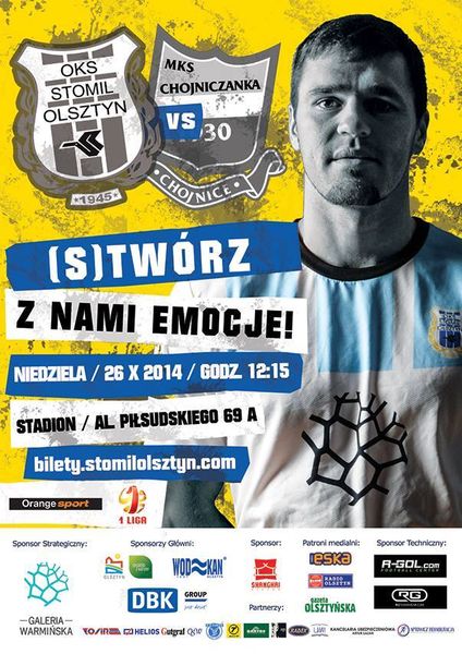 Plakat promujący mecz. Fot. stomilolsztyn.com