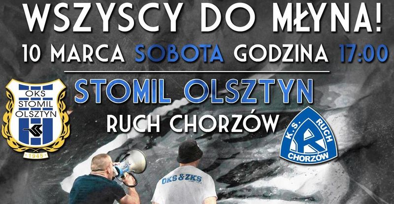 Plakat promujący mecz, fot. kibice.stomil.olsztyn.pl