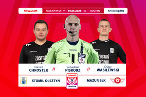 Sebastian Piskorz sędzią meczu Stomil - Mazur