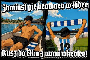Wyjazd autokarowy do Ełku. Zbiórka w niedzielę o 13:00 pod stadionem Stomilu